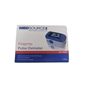 2 Pack - NEW MEDSOURCE Fingertip Pulse Oximeter, Blue Color OLED Display 74002